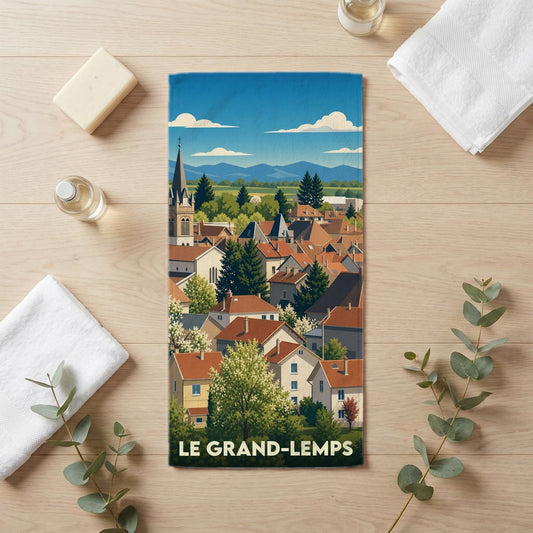 Serviette de bain 30 cm x 60 cm souvenir de Le Grand-Lemps