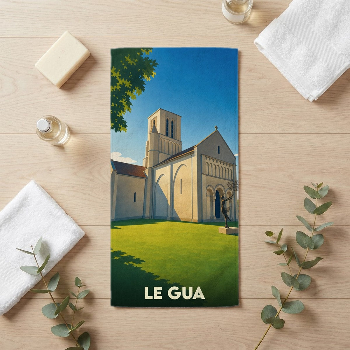 Serviette de bain 30 cm x 60 cm souvenir de Le Gua