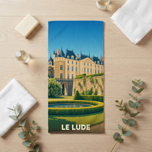 Serviette de bain 30 cm x 60 cm souvenir de Le Lude