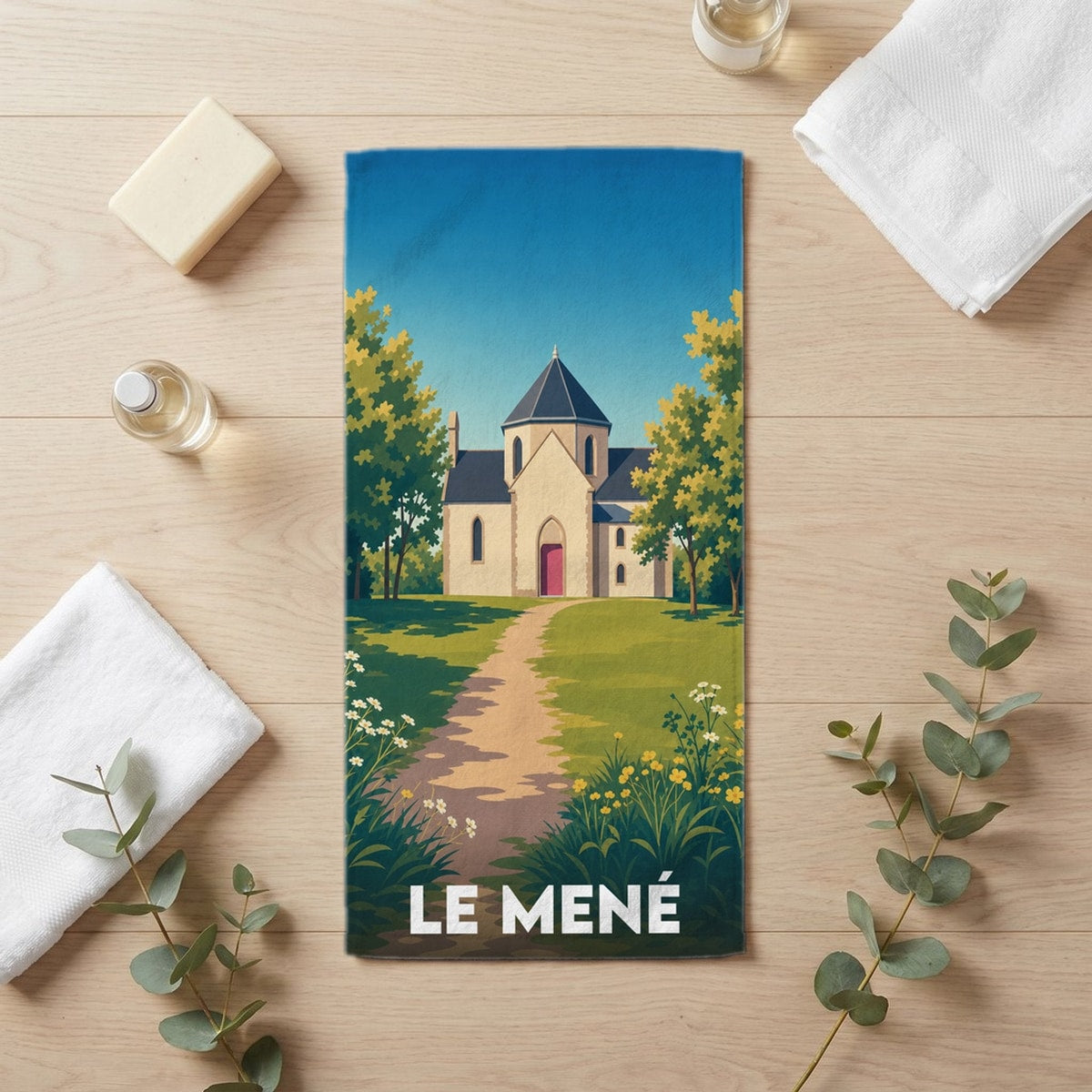 Serviette de bain 30 cm x 60 cm souvenir de Le Mené