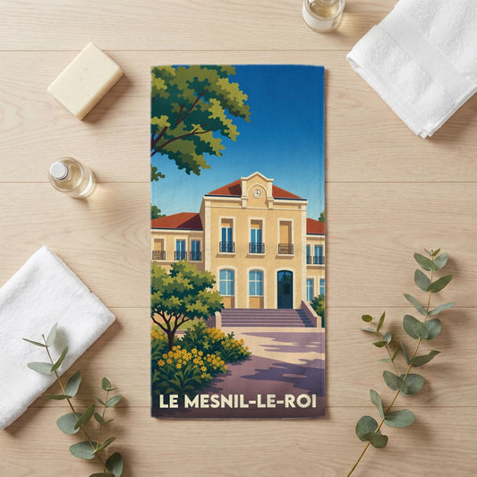 Serviette de bain 30 cm x 60 cm souvenir de Le Mesnil-le-Roi