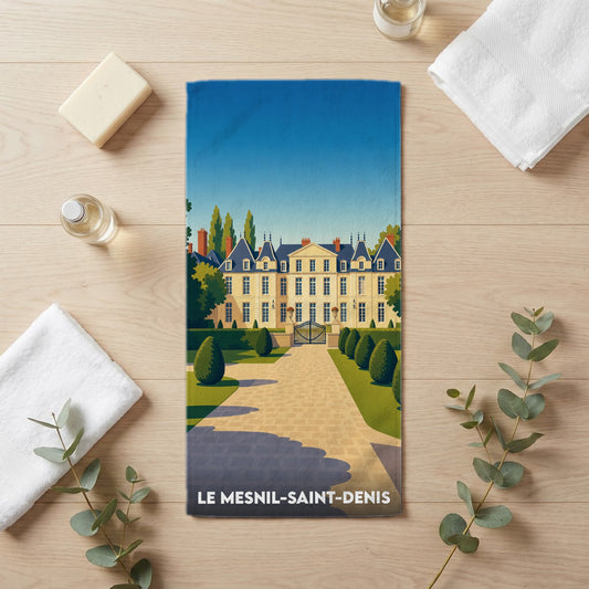 Serviette de bain 30 cm x 60 cm souvenir de Le Mesnil-Saint-Denis