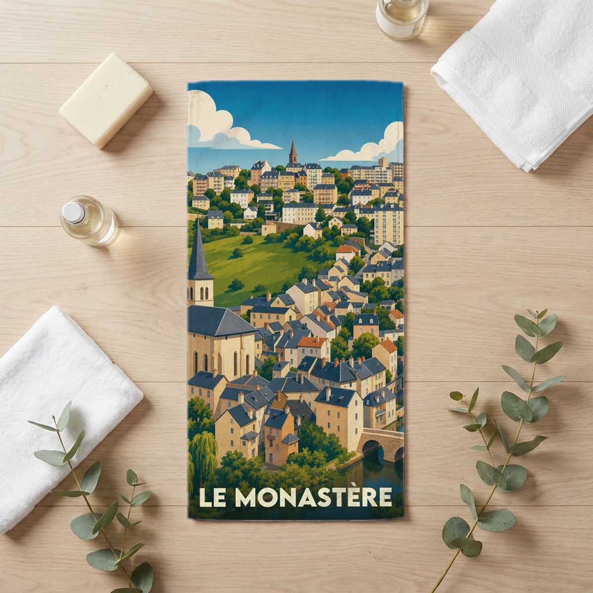 Serviette de bain 30 cm x 60 cm souvenir de Le Monastère