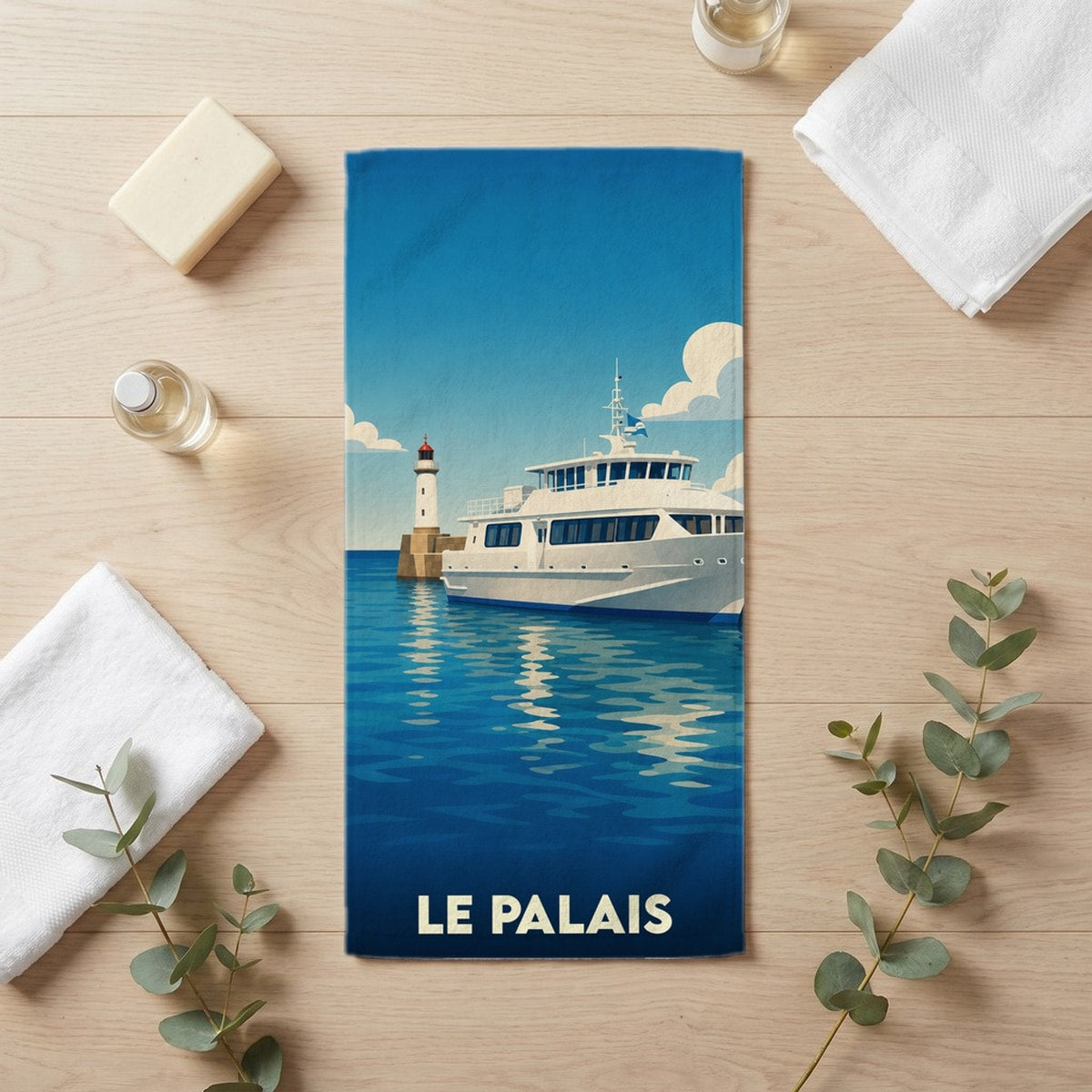 Serviette de bain 30 cm x 60 cm souvenir de Le Palais