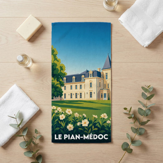 Serviette de bain 30 cm x 60 cm souvenir de Le Pian-Médoc
