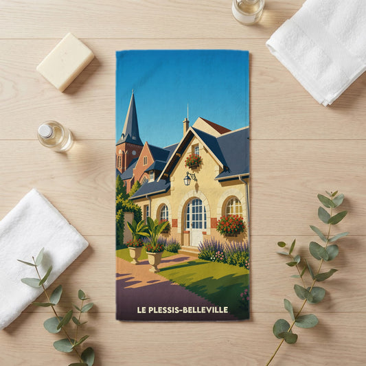 Serviette de bain 30 cm x 60 cm souvenir de Le Plessis-Belleville