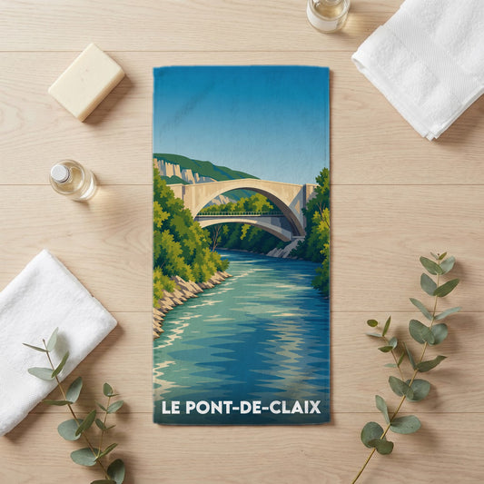 Serviette de bain 30 cm x 60 cm souvenir de Le Pont-de-Claix