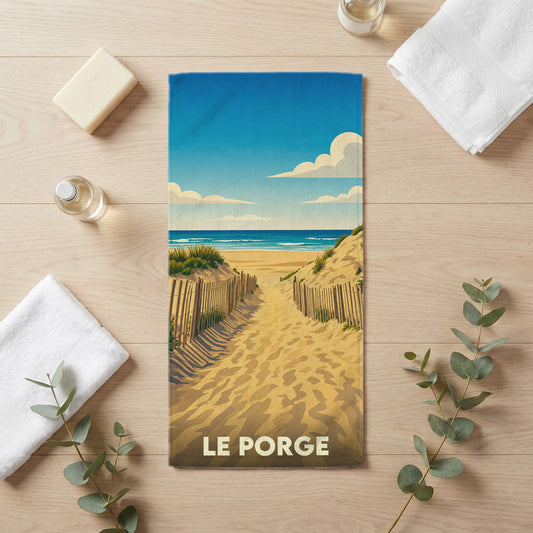 Serviette de bain 30 cm x 60 cm souvenir de Le Porge