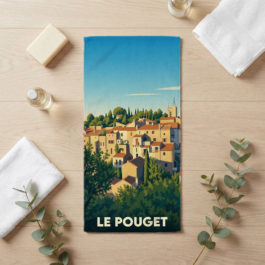Serviette de bain 30 cm x 60 cm souvenir de Le Pouget