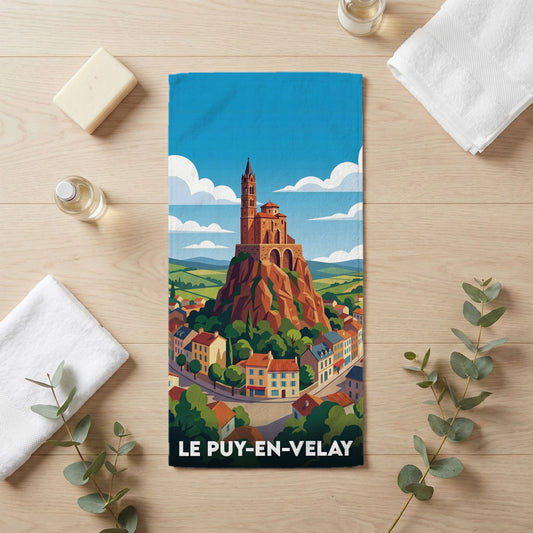 Serviette de bain 30 cm x 60 cm souvenir de Le Puy-en-Velay