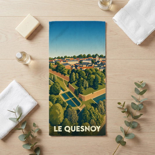 Serviette de bain 30 cm x 60 cm souvenir de Le Quesnoy