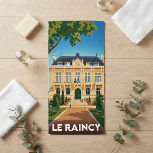 Serviette de bain 30 cm x 60 cm souvenir de Le Raincy