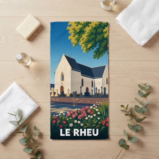 Serviette de bain 30 cm x 60 cm souvenir de Le Rheu