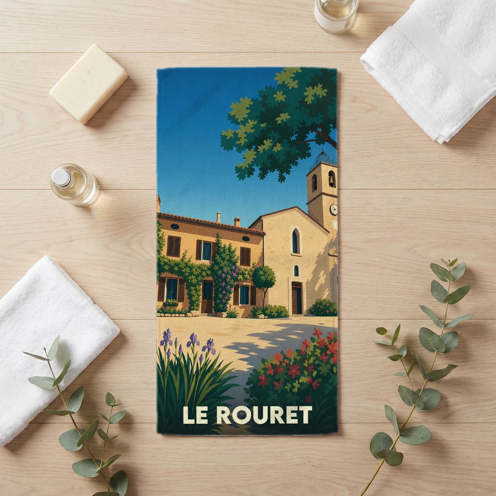 Serviette de bain 30 cm x 60 cm souvenir de Le Rouret