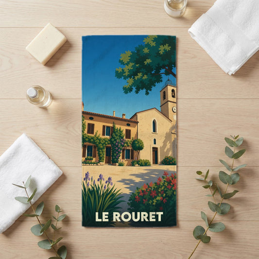 Serviette de bain 30 cm x 60 cm souvenir de Le Rouret