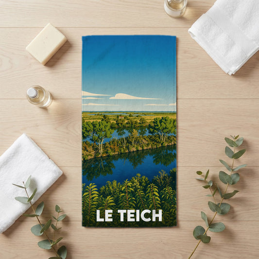 Serviette de bain 30 cm x 60 cm souvenir de Le Teich