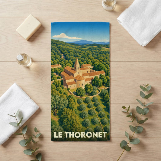 Serviette de bain 30 cm x 60 cm souvenir de Le Thoronet