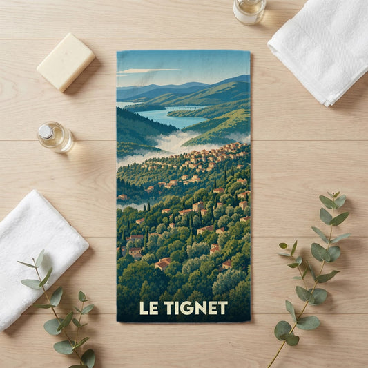Serviette de bain 30 cm x 60 cm souvenir de Le Tignet