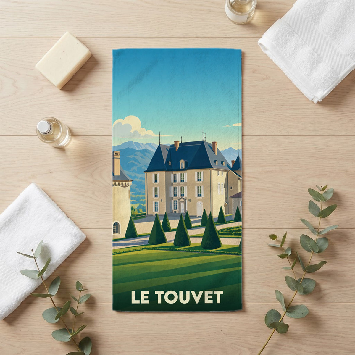 Serviette de bain 30 cm x 60 cm souvenir de Le Touvet