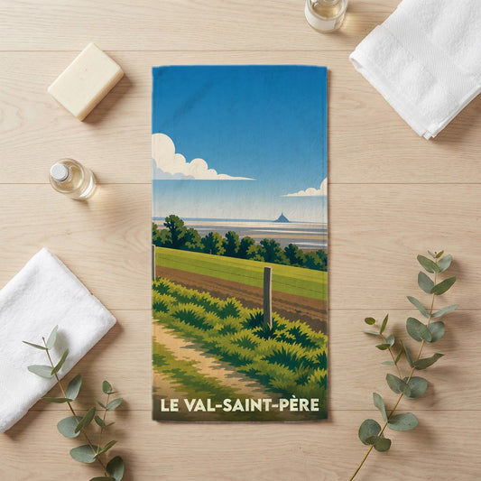 Serviette de bain 30 cm x 60 cm souvenir de Le Val-Saint-Père
