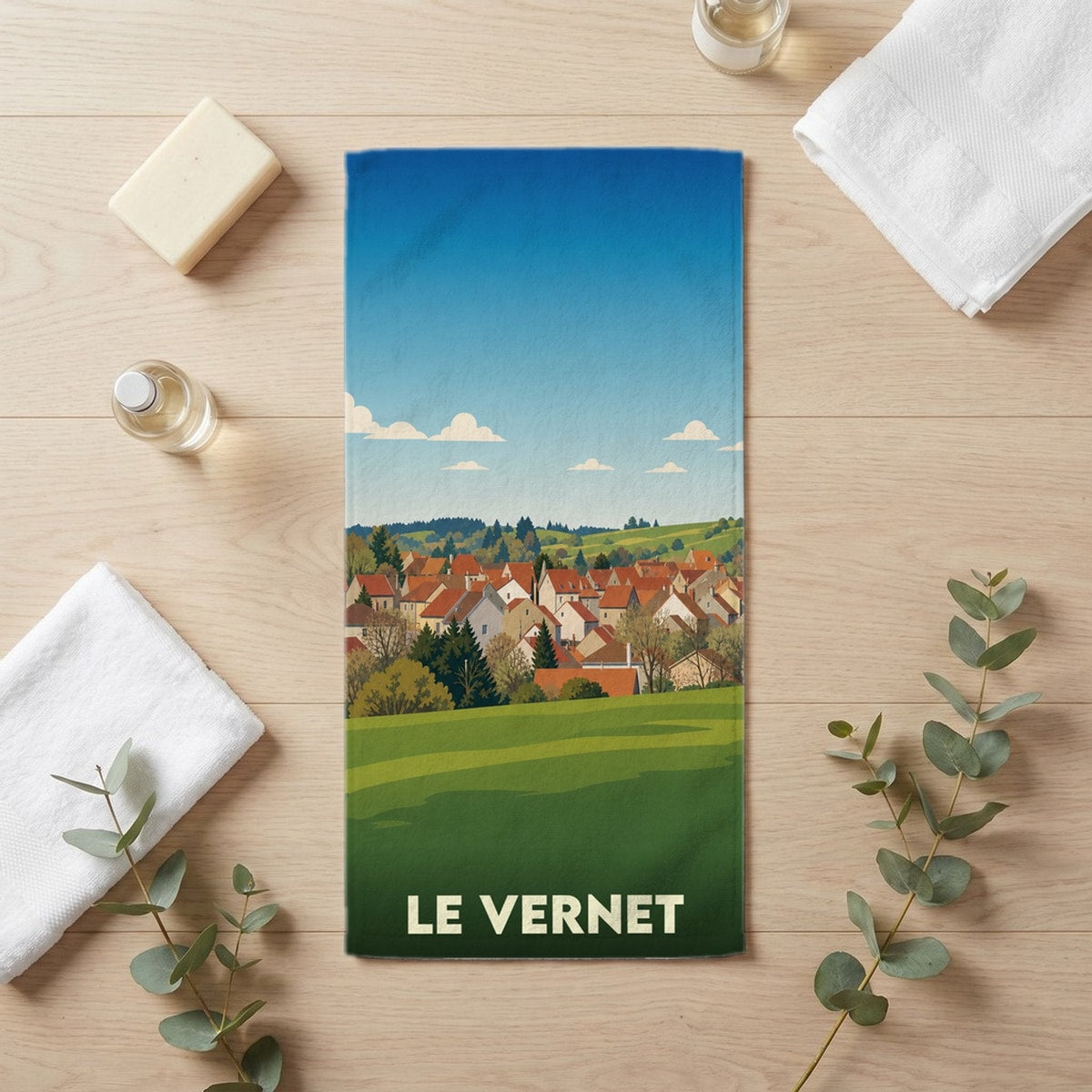 Serviette de bain 30 cm x 60 cm souvenir de Le Vernet