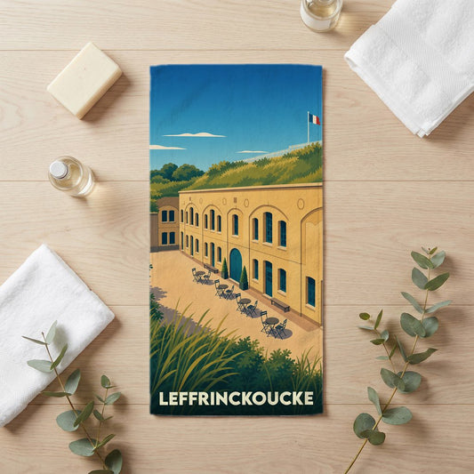 Serviette de bain 30 cm x 60 cm souvenir de Leffrinckoucke