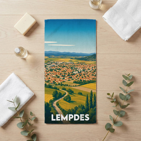 Serviette de bain 30 cm x 60 cm souvenir de Lempdes