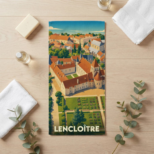 Serviette de bain 30 cm x 60 cm souvenir de Lencloître