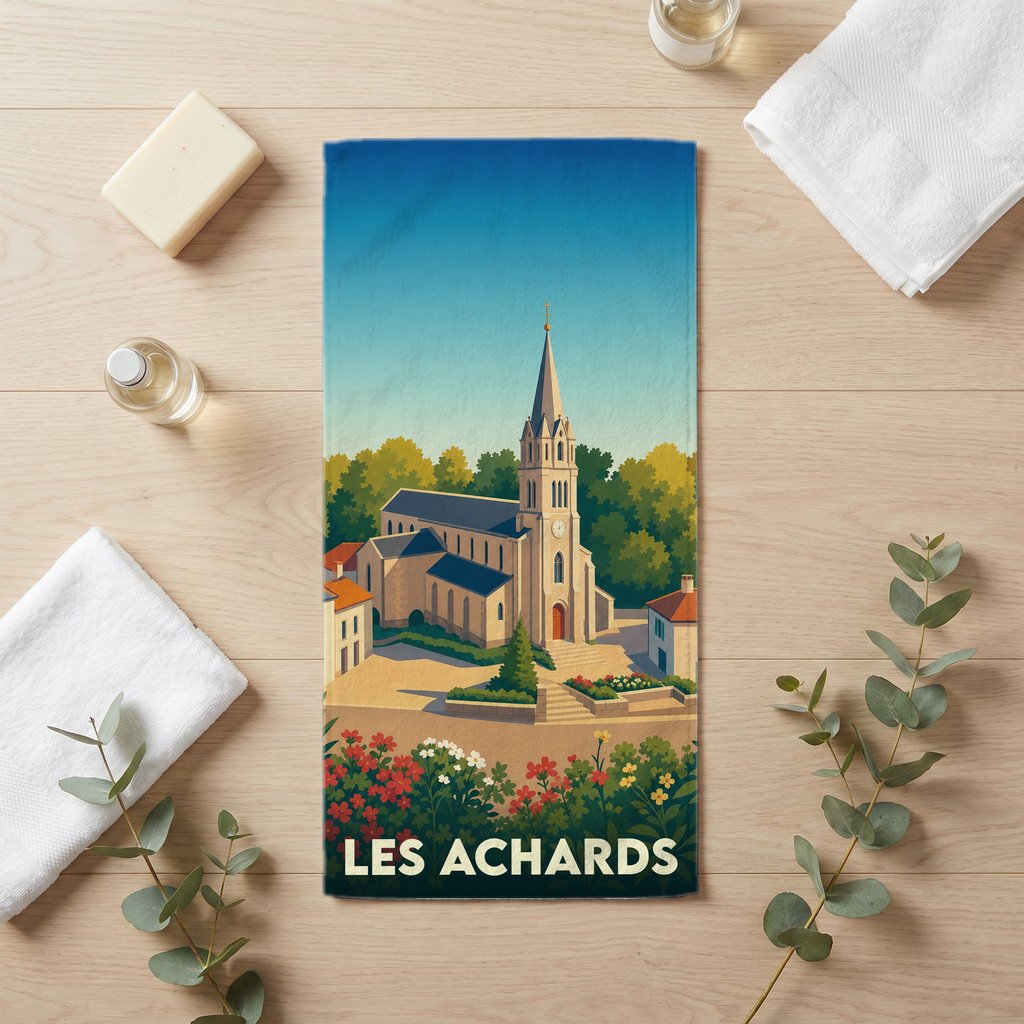 Serviette de bain 30 cm x 60 cm souvenir de Les Achards