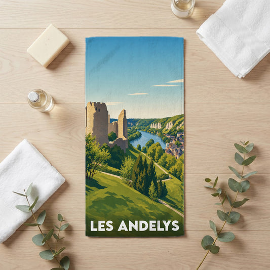 Serviette de bain 30 cm x 60 cm souvenir de Les Andelys
