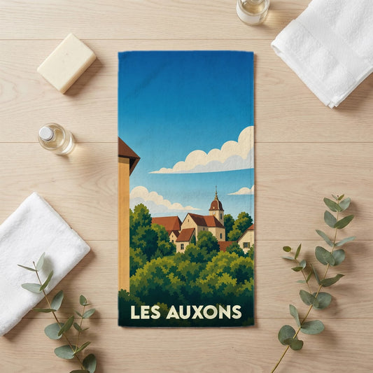 Serviette de bain 30 cm x 60 cm souvenir de Les Auxons