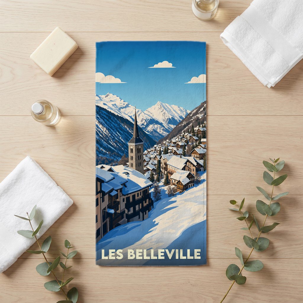 Serviette de bain 30 cm x 60 cm souvenir de Les Belleville