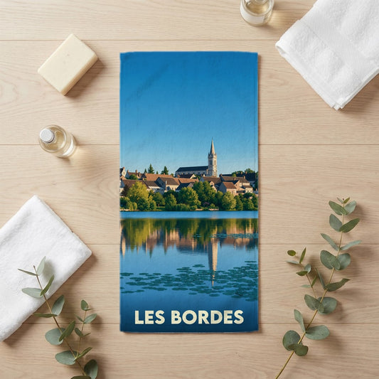 Serviette de bain 30 cm x 60 cm souvenir de Les Bordes