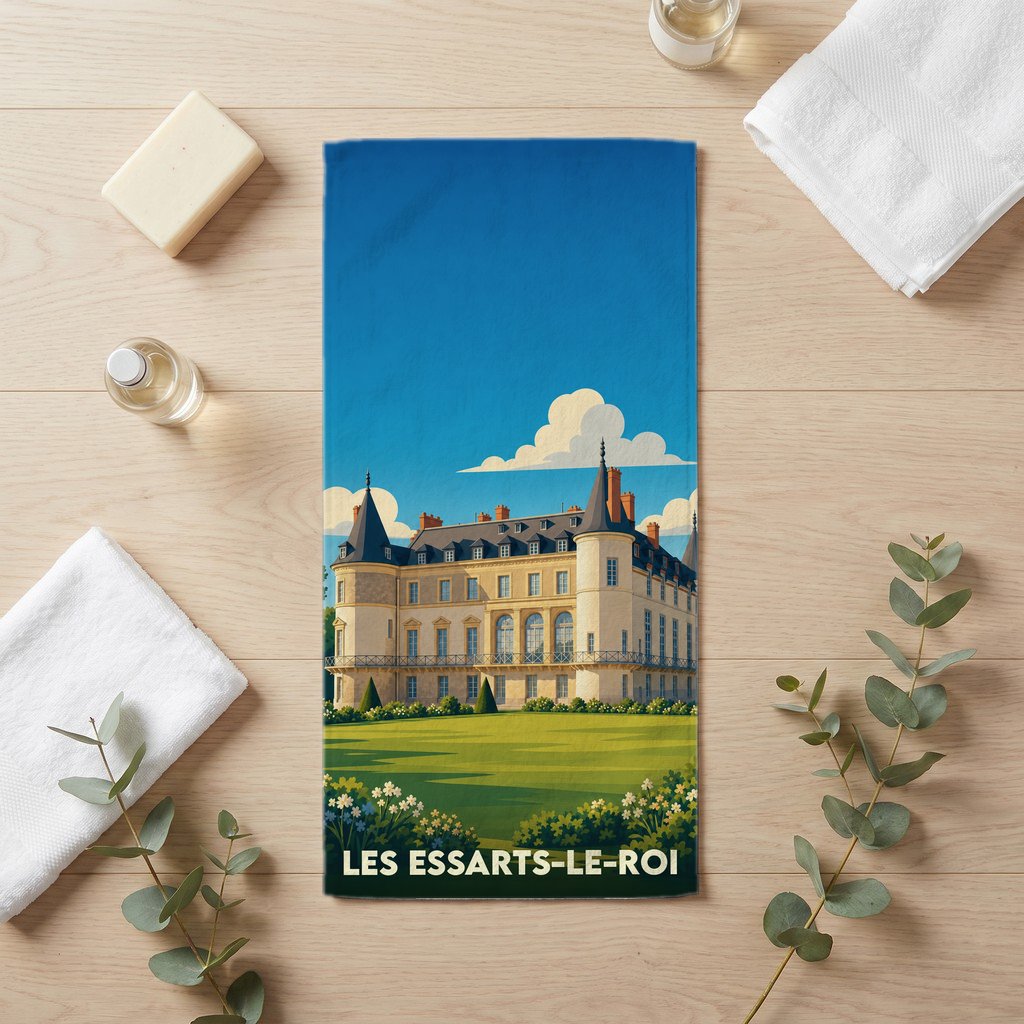 Serviette de bain 30 cm x 60 cm souvenir de Les Essarts-le-Roi