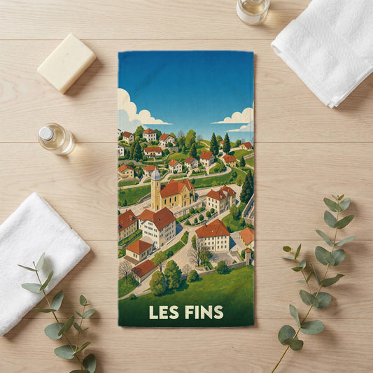 Serviette de bain 30 cm x 60 cm souvenir de Les Fins