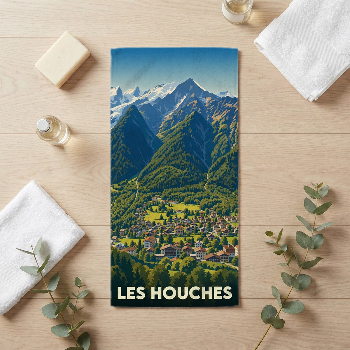 Serviette de bain 30 cm x 60 cm souvenir de Les Houches