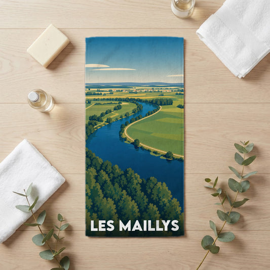 Serviette de bain 30 cm x 60 cm souvenir de Les Maillys