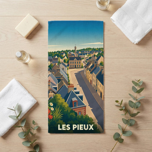Serviette de bain 30 cm x 60 cm souvenir de Les Pieux