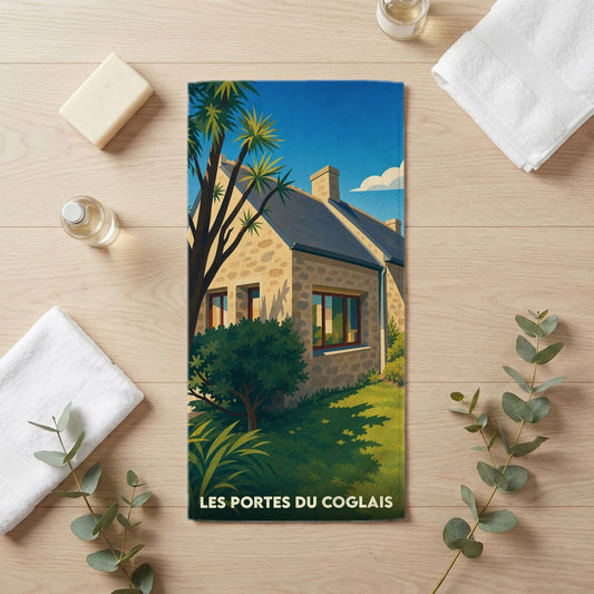 Serviette de bain 30 cm x 60 cm souvenir de Les Portes du Coglais