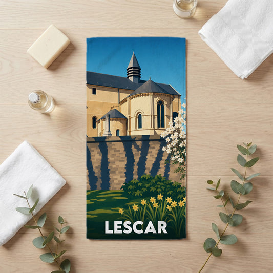 Serviette de bain 30 cm x 60 cm souvenir de Lescar