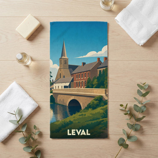 Serviette de bain 30 cm x 60 cm souvenir de Leval