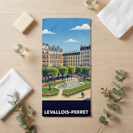 Serviette de bain 30 cm x 60 cm souvenir de Levallois-Perret