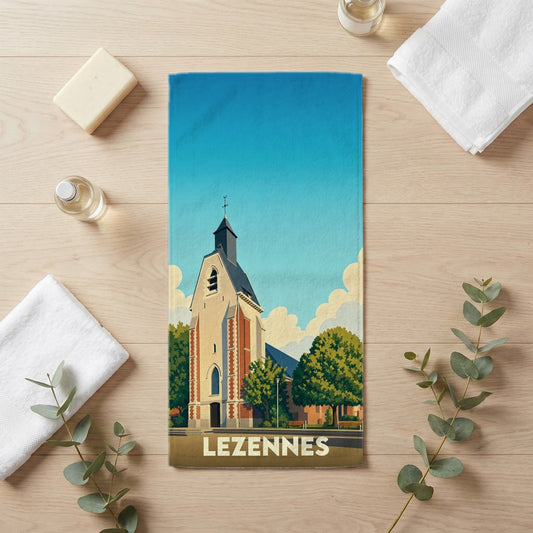 Serviette de bain 30 cm x 60 cm souvenir de Lezennes