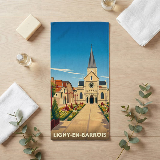 Serviette de bain 30 cm x 60 cm souvenir de Ligny-en-Barrois