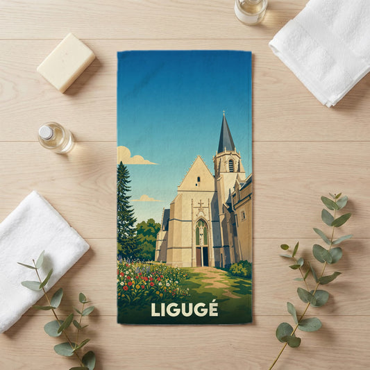 Serviette de bain 30 cm x 60 cm souvenir de Ligugé
