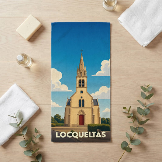 Serviette de bain 30 cm x 60 cm souvenir de Locqueltas