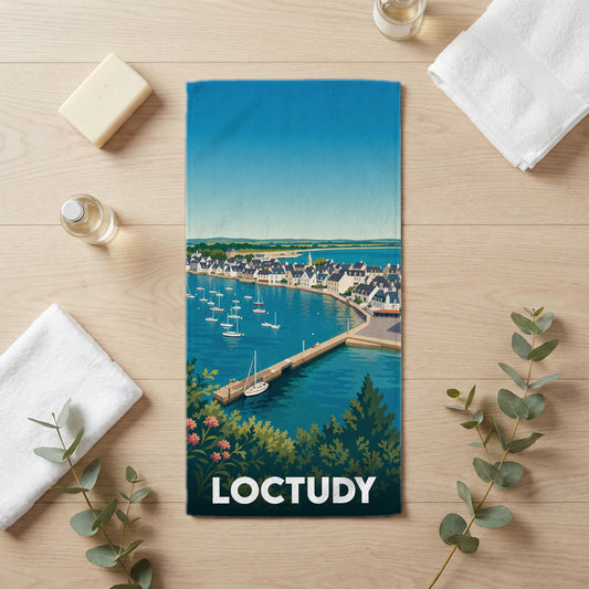 Serviette de bain 30 cm x 60 cm souvenir de Loctudy