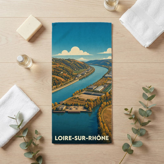 Serviette de bain 30 cm x 60 cm souvenir de Loire-sur-Rhône