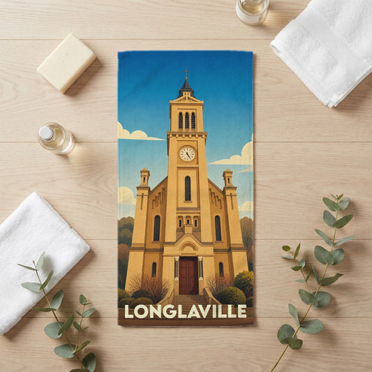 Serviette de bain 30 cm x 60 cm souvenir de Longlaville