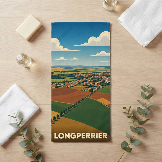 Serviette de bain 30 cm x 60 cm souvenir de Longperrier